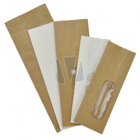 Papieren blokbodemzakjes met venster (per doos) gebruik: Papieren blokbodemzakjes met venster (per doos)