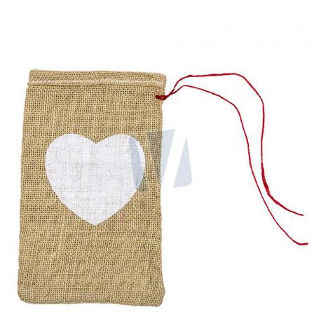 Jute zakken met hartje 15 x 25 cm (per stuk) gebruik: Jute zakken met hartje 15 x 25 cm (per stuk)