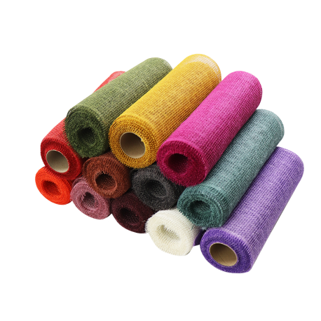 Gekleurd jute band 30 cm x 5 meter