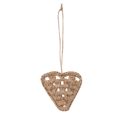 Jute ornament hart 