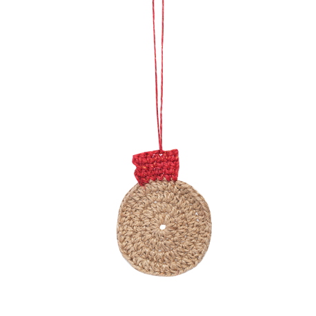 Jute ornament kerstbal