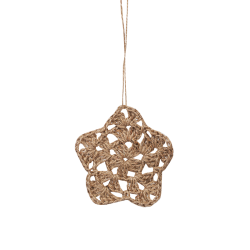 Jute ornament sneeuwvlokje