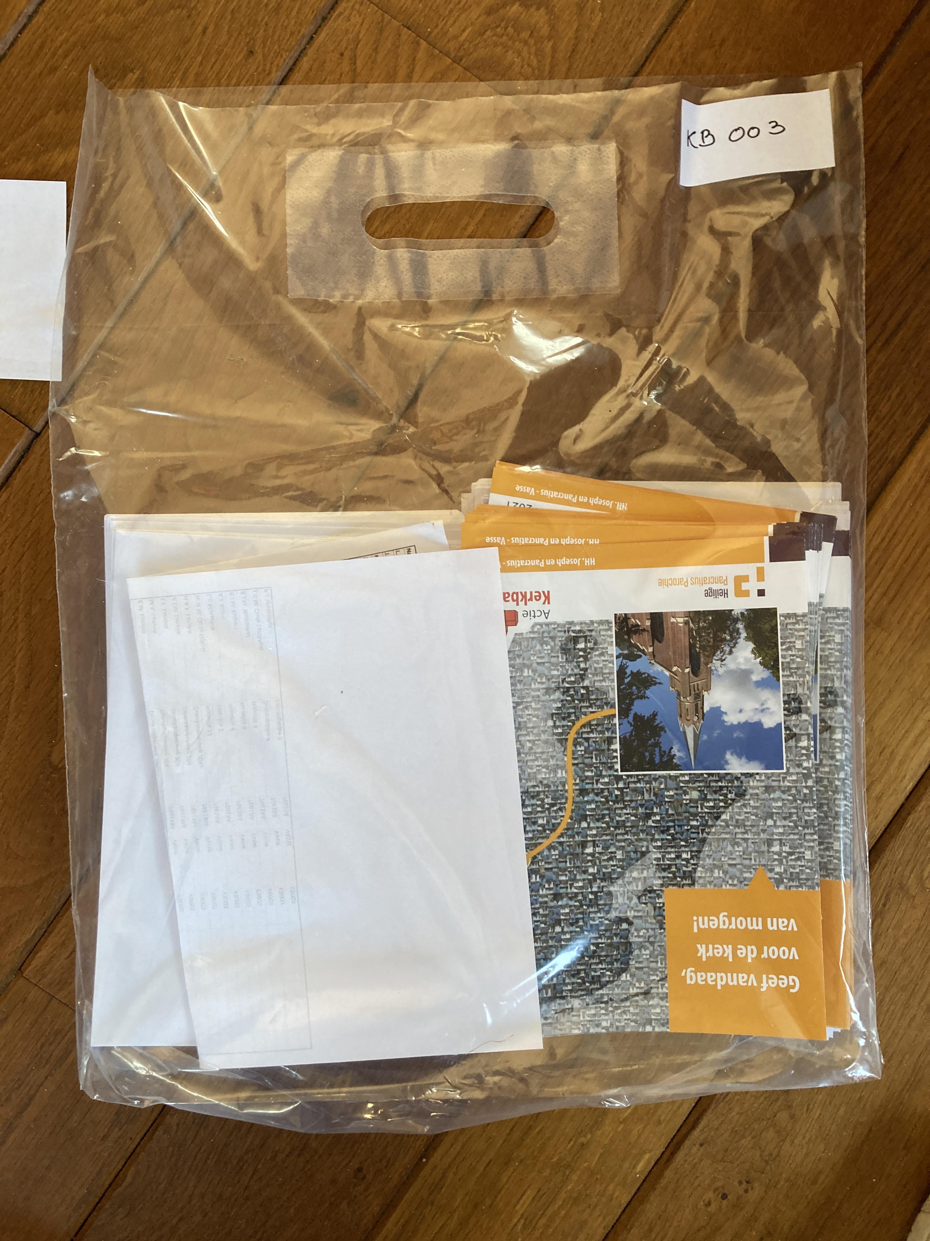 Plastic draagtassen (per 50 stuks) gebruik: Materialen tbc wijkbezorgers plaatselijke kerk